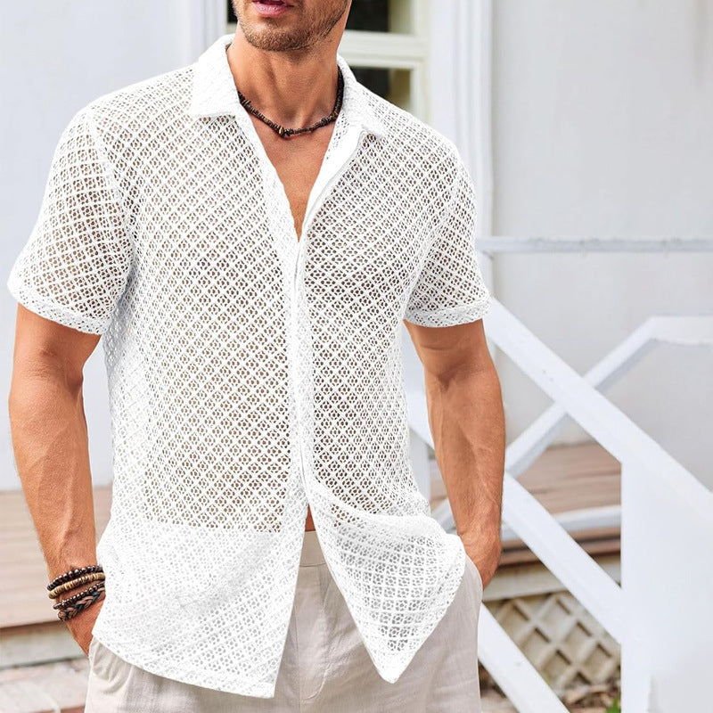CoastalCool – Men's Beach Lapel Shirt
