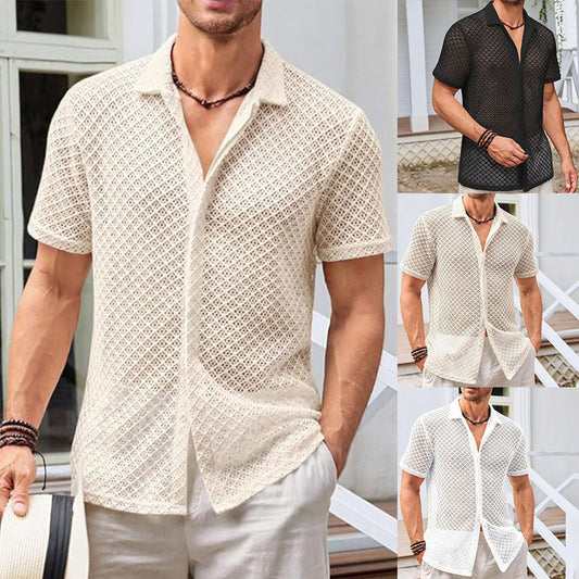 CoastalCool – Men's Beach Lapel Shirt