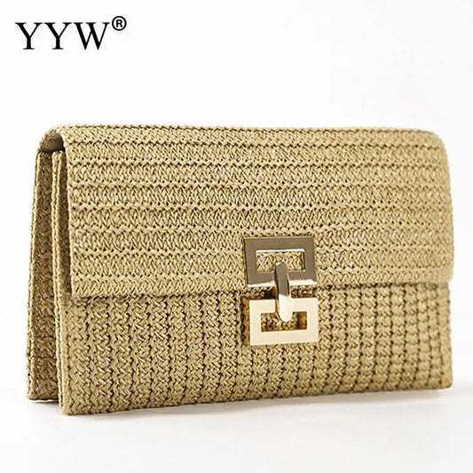 Elegant Straw Weave Clutch – Women’s Evening & Daily Handbag