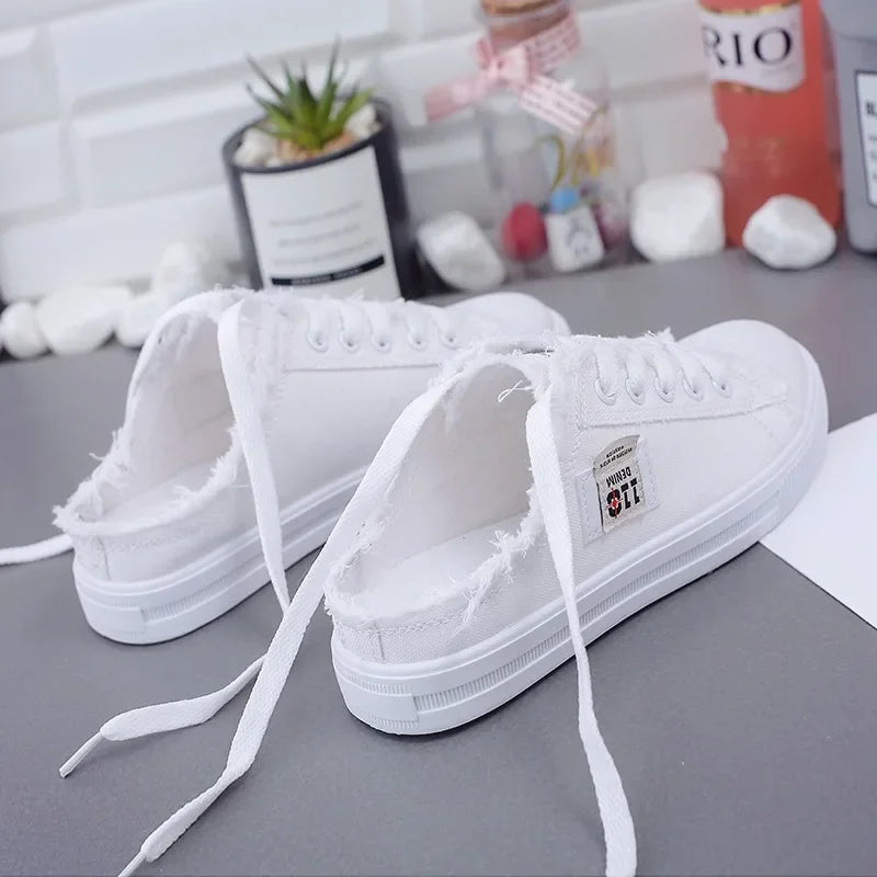 2025 Women’s White Canvas Sneakers