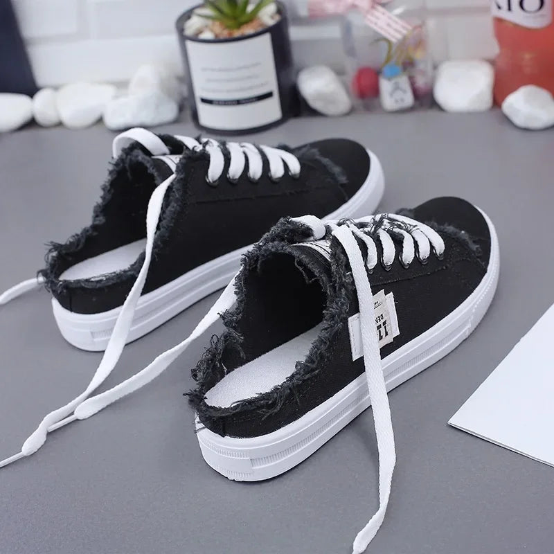2025 Women’s White Canvas Sneakers