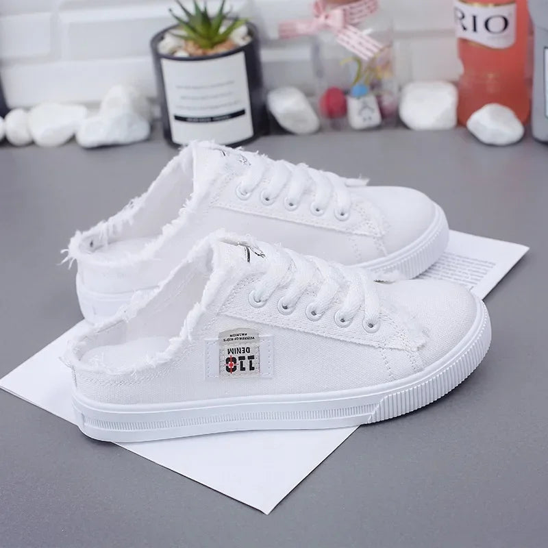 2025 Women’s White Canvas Sneakers